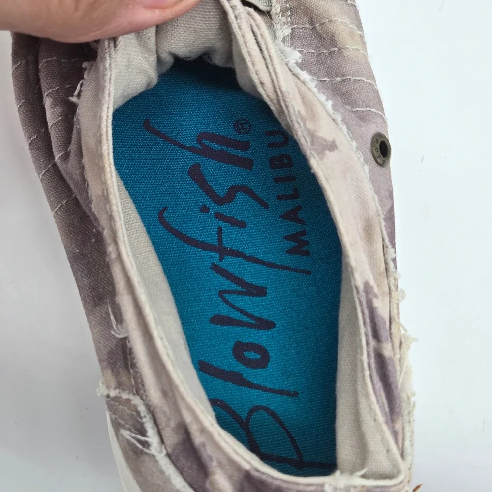 Blowfish Malibu Marley Grey Camo Distressed Slip On Sneaker Canvas Shoes 7